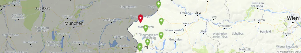 Kartenansicht für Apotheken-Notdienste in der Nähe von Sankt Peter am Hart (Gemeinde, Oberösterreich) (66)